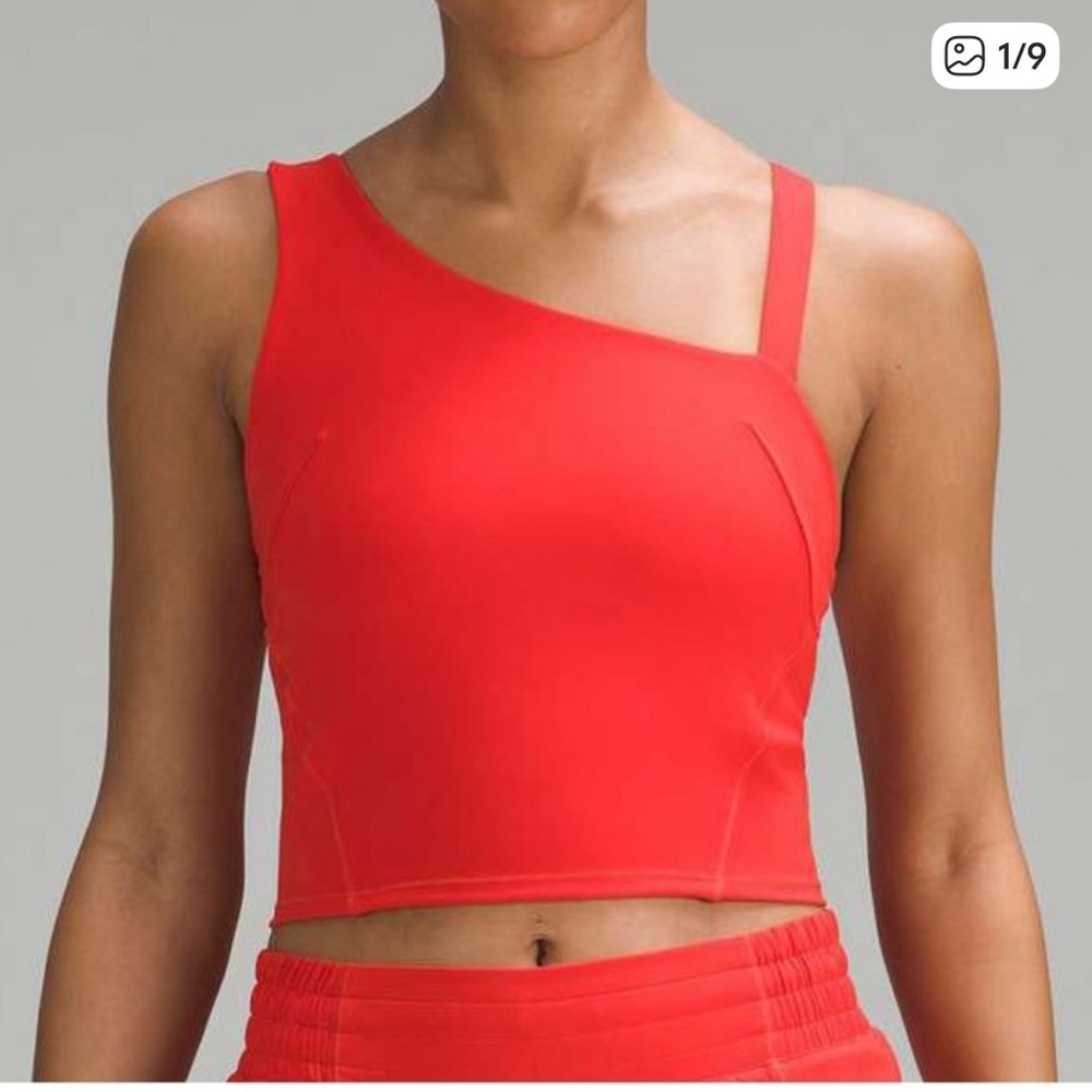 Lululemon Women's Everlux Asymmetrical Tennis Tank Top red Sz 0